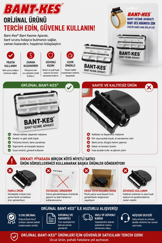 Bantkes Koli Bant Kesici Aparat 70 mm 1 Koli (50 adet)