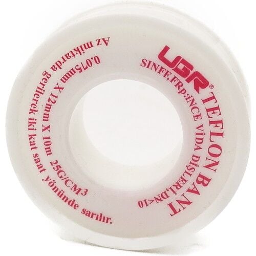 Ugr Teflon Bant 12 mm x 10 Metre (Bir KOLI:200 Adet)