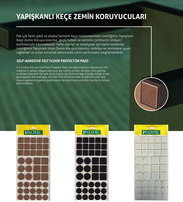 Pacific Masa Sandalye Keçe 20 mm