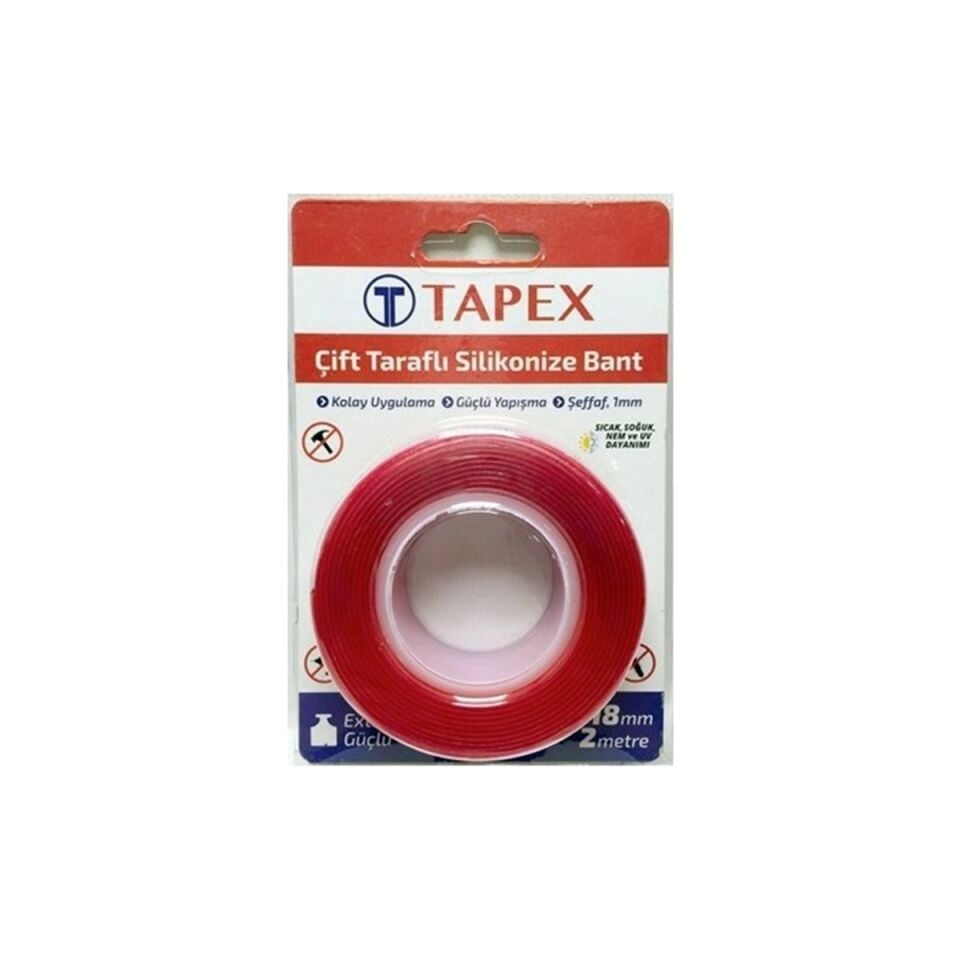 Çift Taraflı Silikonize Bant 18 mm x 2 m (Montaj Bandı)