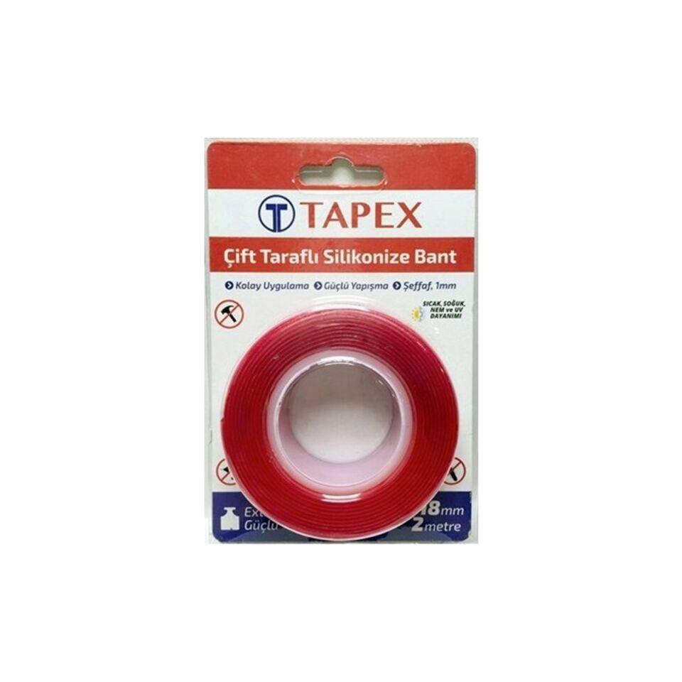 Çift Taraflı Silikonize Bant 18 mm x 2 m (Montaj Bandı)