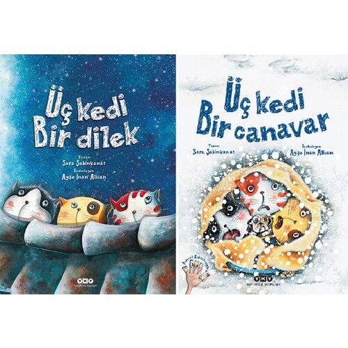 Üç Kedi Bir Dilek - Üç Kedi Bir Canavar 2 Kitap Set Ciltli - Sara Şahinkanat