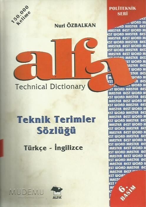 Türkçe-İngilizce Teknik Terimler Sözlüğü (Ciltli) | Nuri Özbalkan 6. Baskı