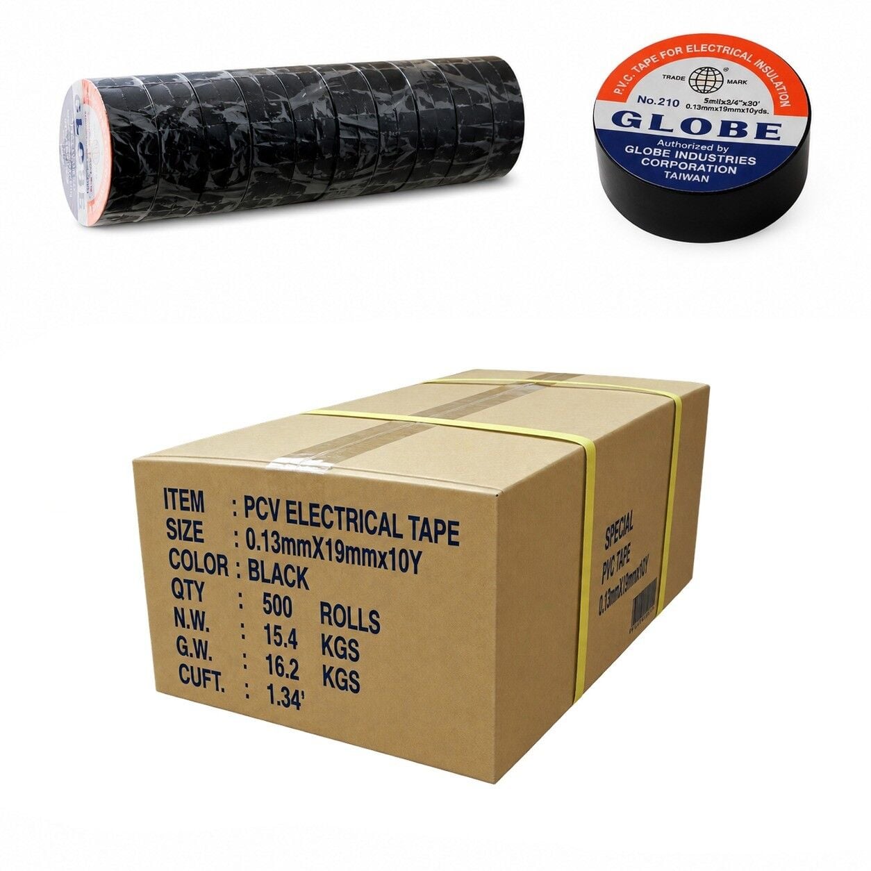 Globe İzole Elektrik Bandı 0,13mmx19mmx10yds SİYAH (1 Koli:500 Ad.)